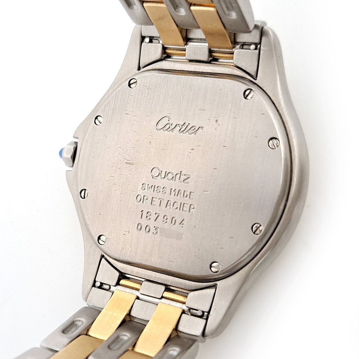 Cartier Panther Cougar Lm 2Row W35006B6 Beige Men'S Used Watch #7107