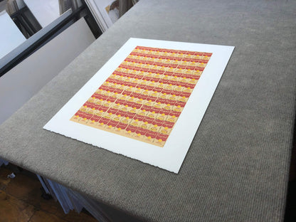 Andy Warhol 100 Cans " Serigraph Pop Art Yellow, Orange, Red Campbe