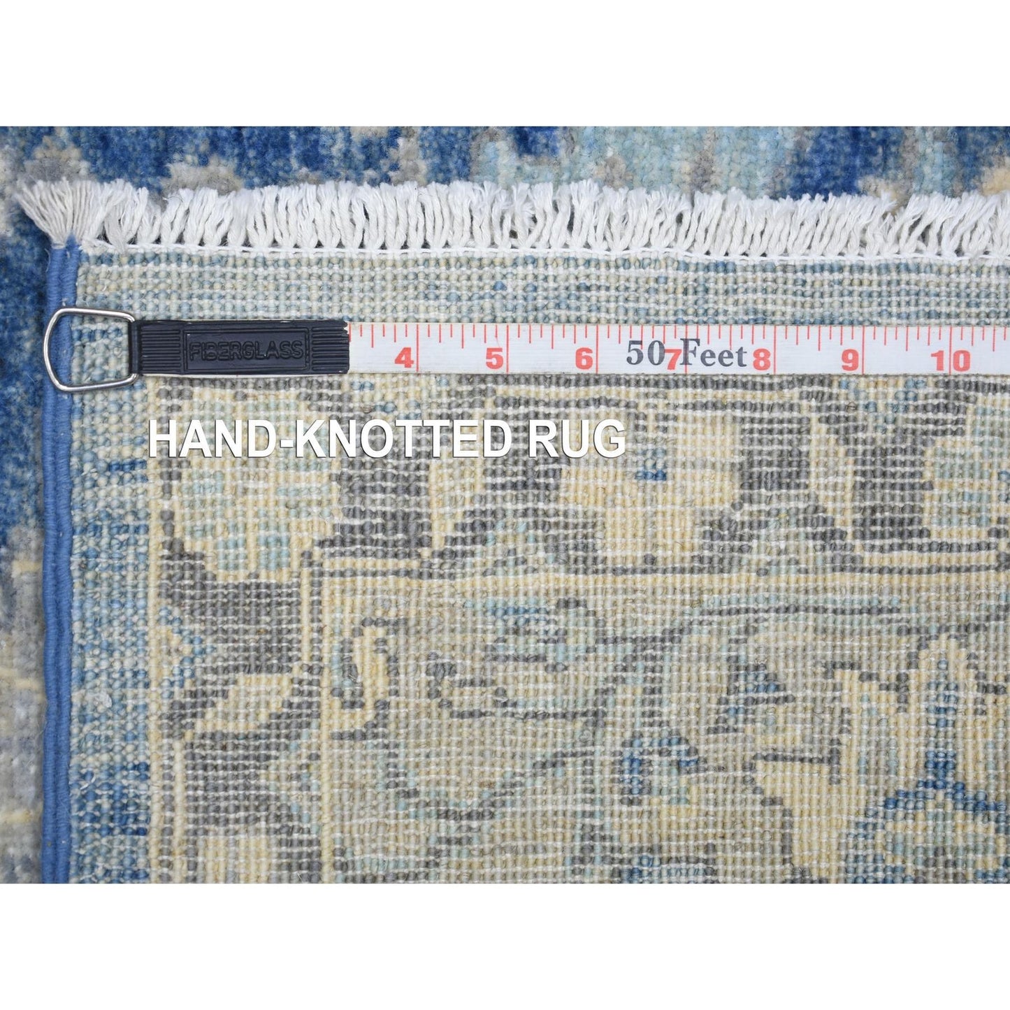 5'10"X9'1" Sapphire Blue Pure Wool Hand Knotted Finer Peshawar Rug