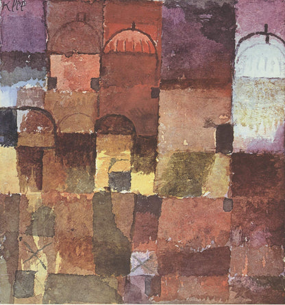 Paul Klee Red And White Domes " Offset Lithograph Modernism