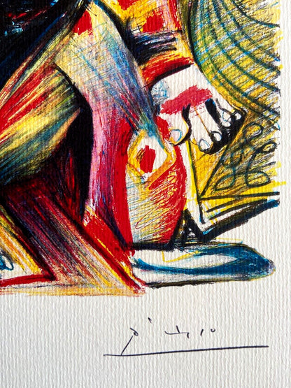 Pablo Picasso Lithograph Coa Signed Op Numbered By Hand Stamped 180