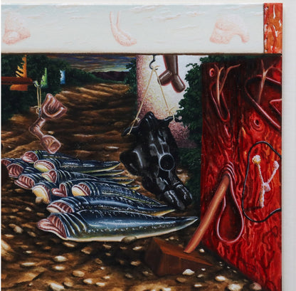 Steve Galloway & Edward Henderson Signed Original Painting Gouache On Paper 1987