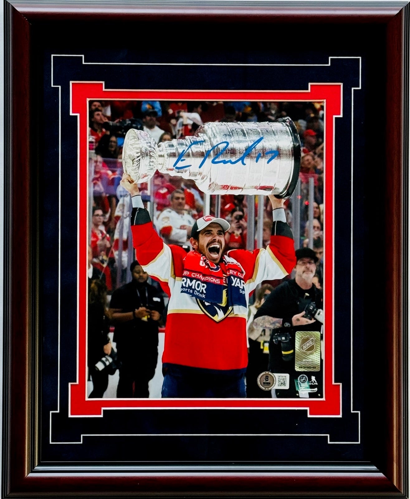 Evan Rodrigues Signed Florida Panthers Stanley Cup 8X10 Photo Framed Photo (Beck
