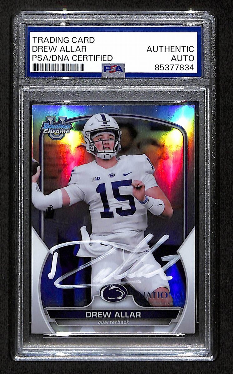 Drew Allar Penn State Signed 2022 Bowman U Best Rookie Card #80 Psa/Dna 193357