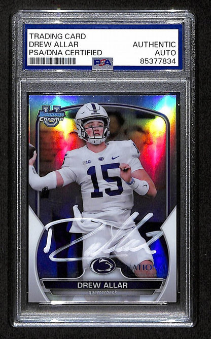 Drew Allar Penn State Signed 2022 Bowman U Best Rookie Card #80 Psa/Dna 193357