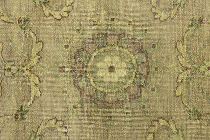 Hand-Knotted Wool Oriental Rug Large Distressed