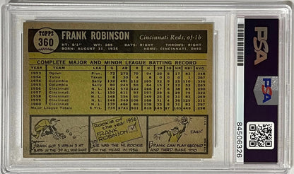 Frank Robinson Autographed 1961 Topps Card #360 (Psa)
