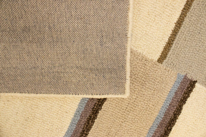 Hand-Tufted Multicolored Stripes Rug Modern Wool