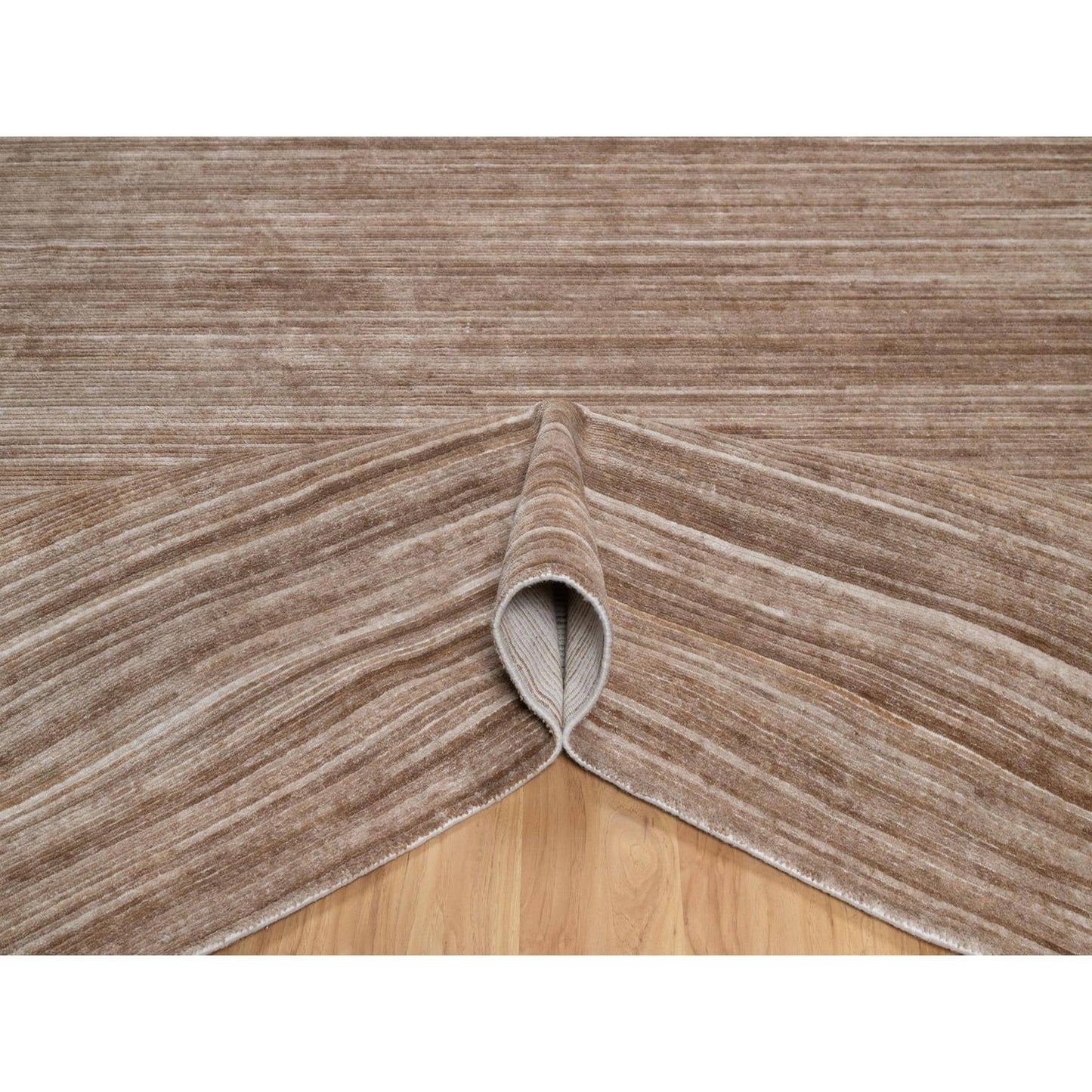 9'1"X12'1" Brown Hand Loomed Rug Modern Design Indoor Outdoor Oriental