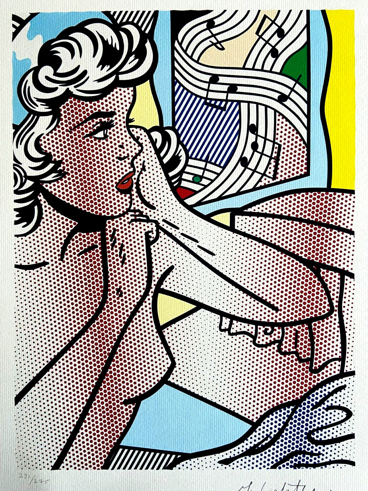 Roy Lichtenstein Lithograph Coa Signed Numbered Limited