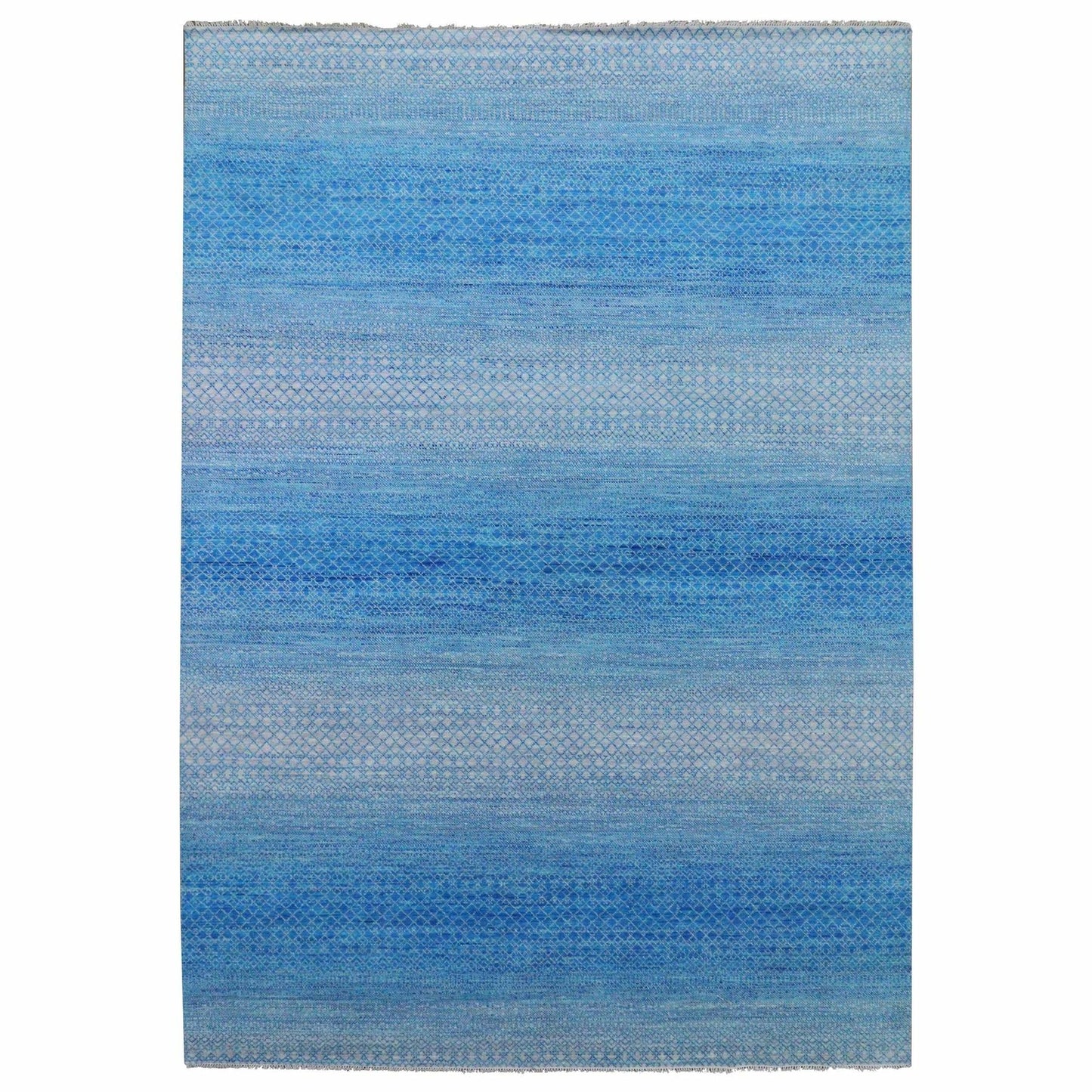 10'X14'3" Blue Pure Wool Hand Knotted Modern Chiaroscuro Collection Rug