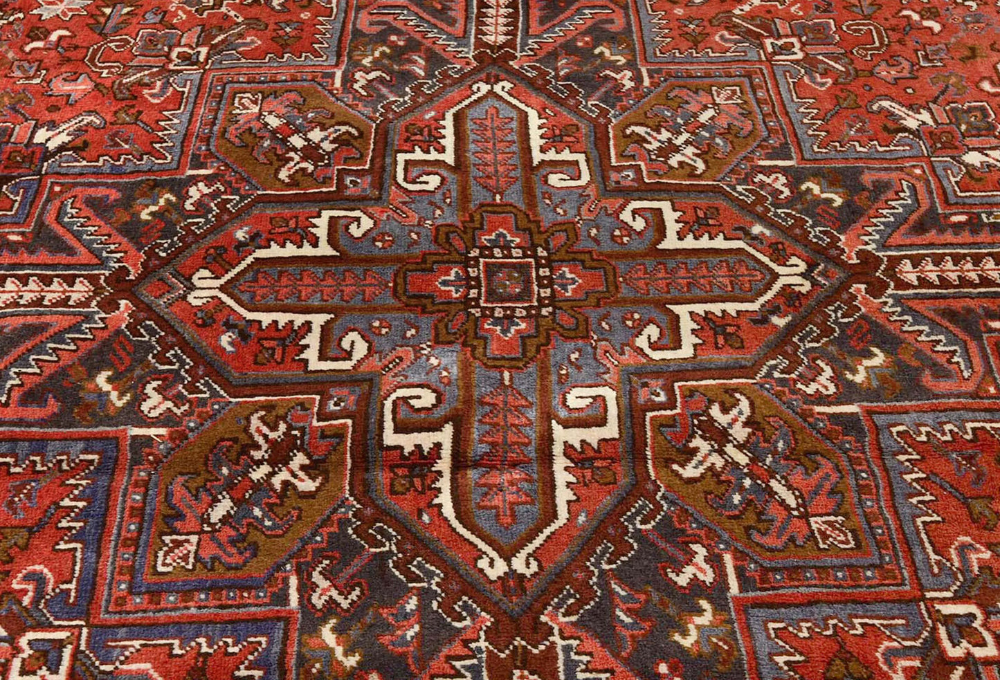 8'6X11 Ft Vintage Geometric Heriz Rug Traditional