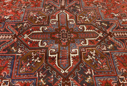 8'6X11 Ft Vintage Geometric Heriz Rug Traditional