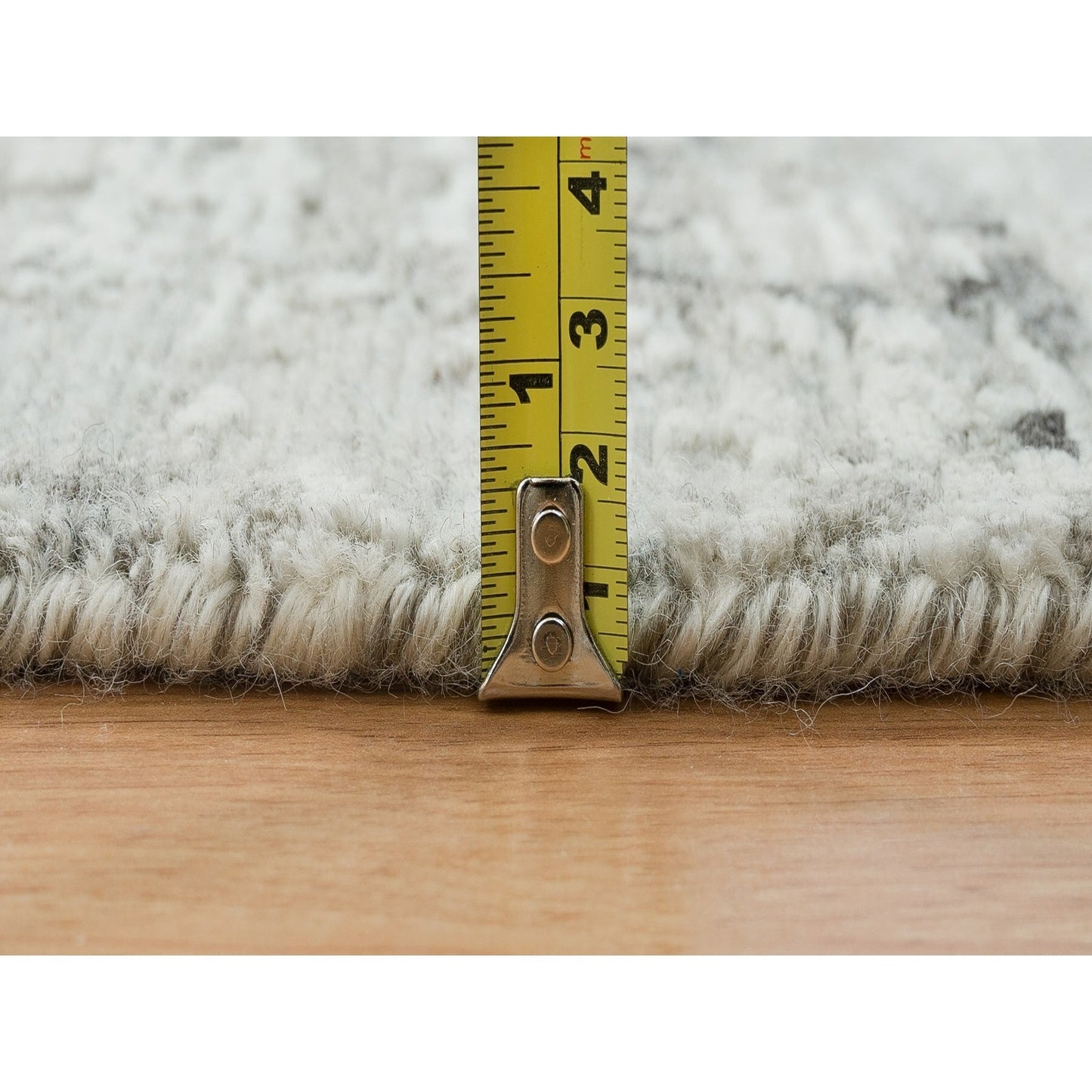 6'1"X6'1" Light Gray Modern Design Hand Knotted Round Oriental Rug