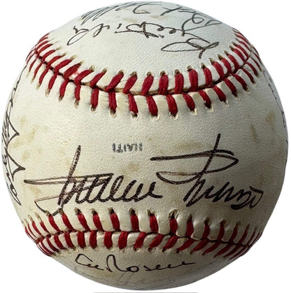 Stars Signed Baseball Cracker Jack Day Old Timers Hall Famers