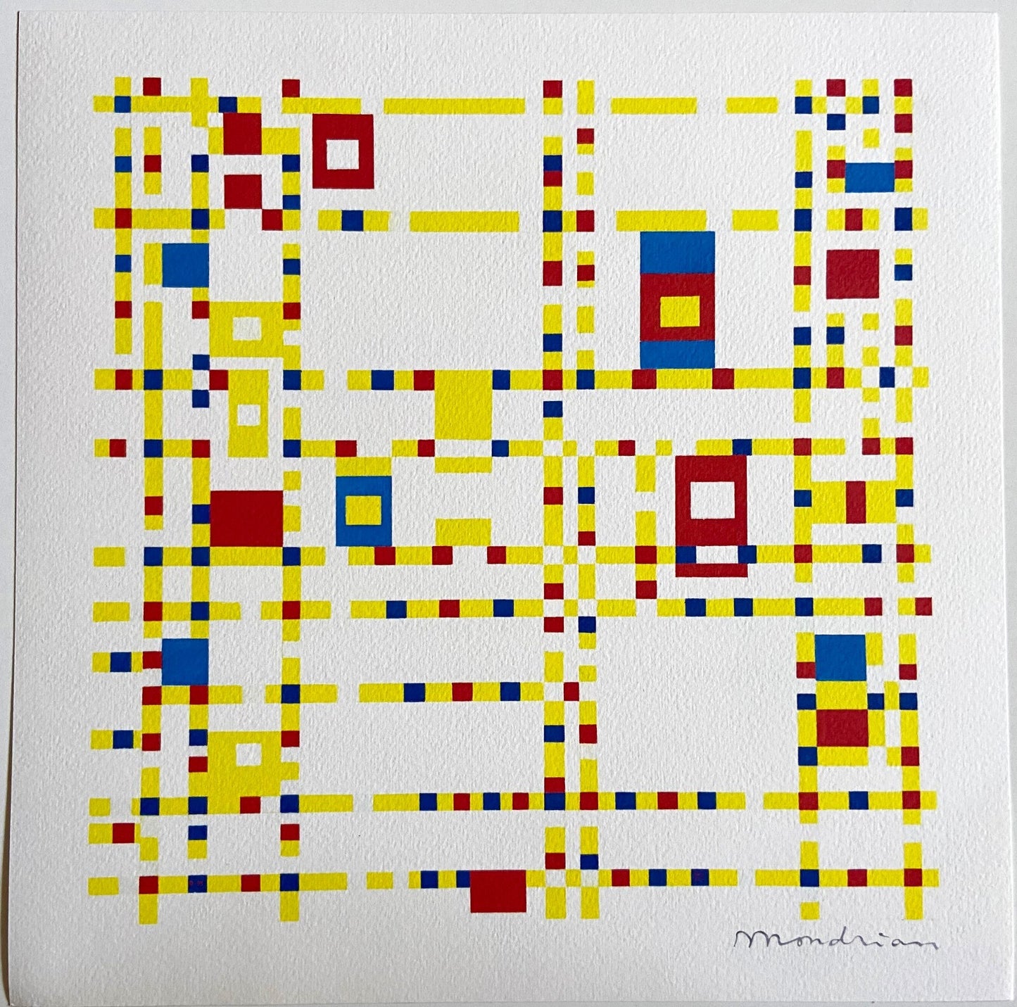 Piet Mondrian Lithograph Numbered Coa Pencil Crayon
