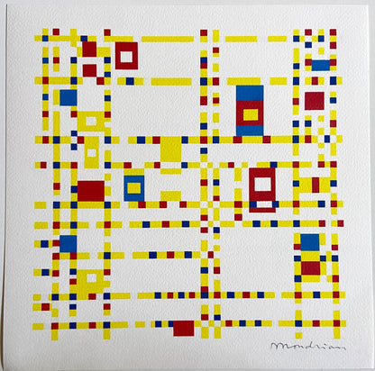 Piet Mondrian Lithograph Numbered Coa Pencil Crayon