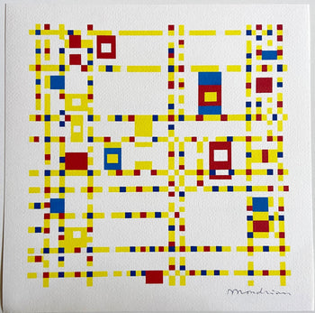 Piet Mondrian Lithograph Numbered Coa Pencil Crayon