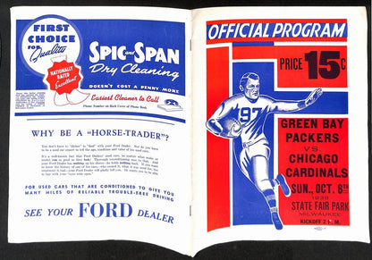 Oct. 8, 1939 Green Bay Packers Vs Chicago
