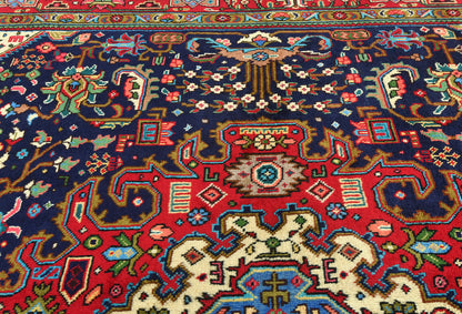 Vintage Handmade Oriental Carpet Rug Classic Floral Medallion Design 6'7X9'6