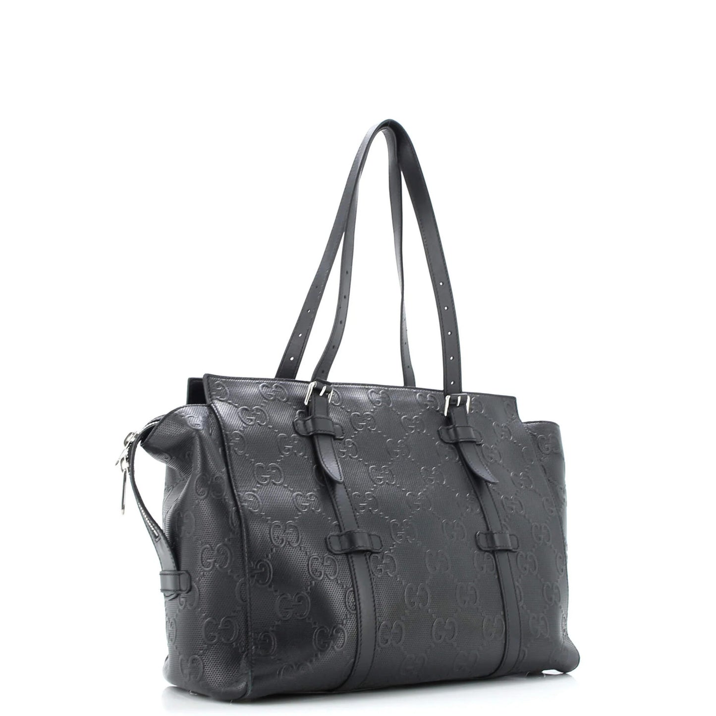 Gucci Tote Bag Gg Embossed Perforated Leather