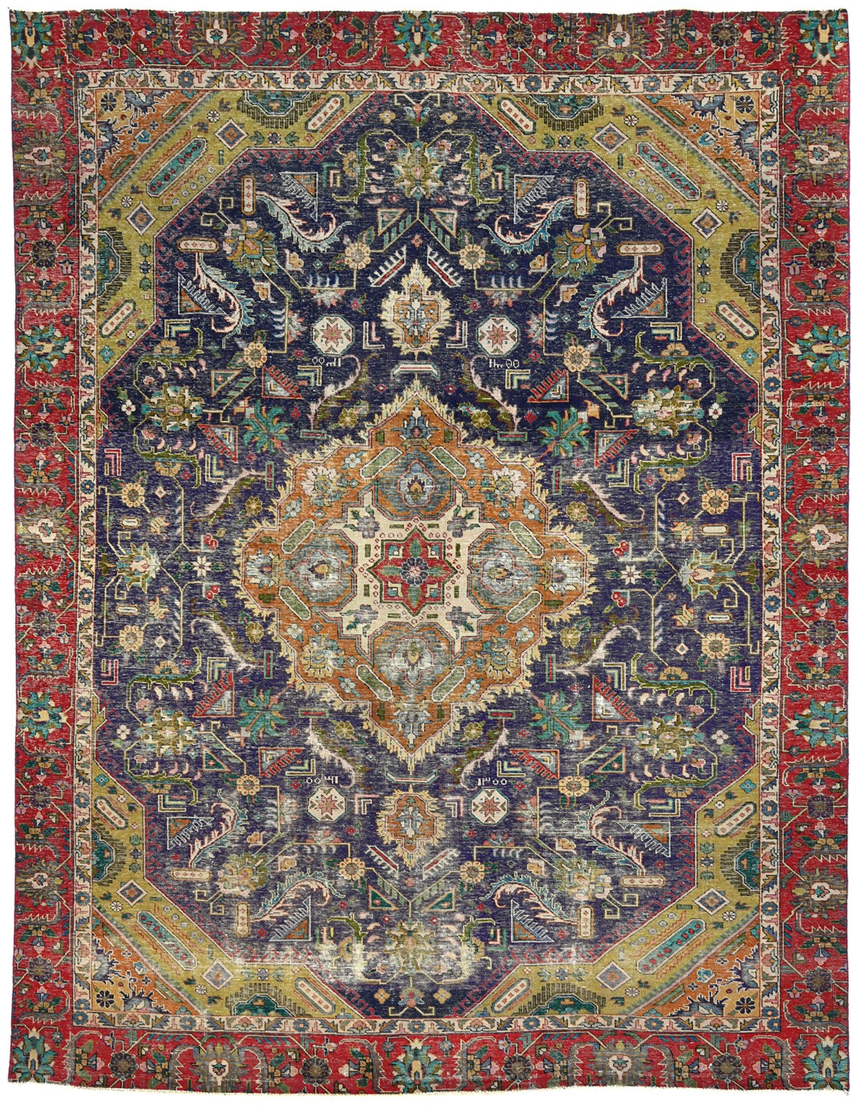 Rug Oriental Distressed 9X12 Traditional Floral Carpet Living Room Vintage
