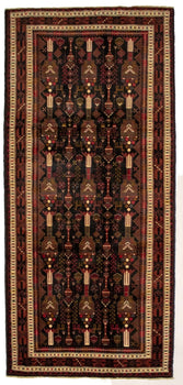 4'4X9'7 Ft Handmade Wool Vintage Tribal Style