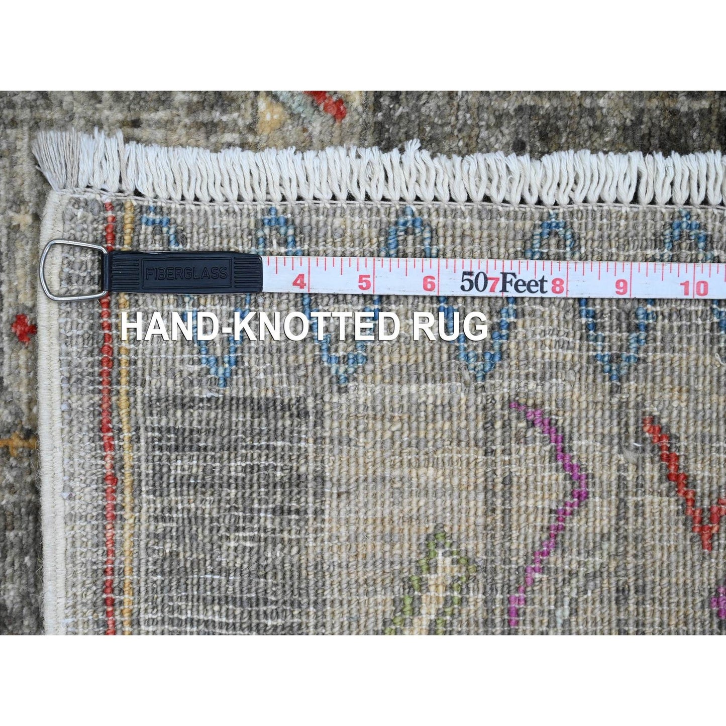 5'8"X8'10" Gray Moroccan Berber Influence Pattern Wool Hand Knotted Rug