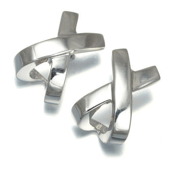 Cross Earrings 18K 750 White Gold