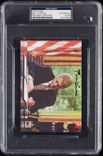 Bill Clinton Signed Oval Office Postcard Psa/Dna