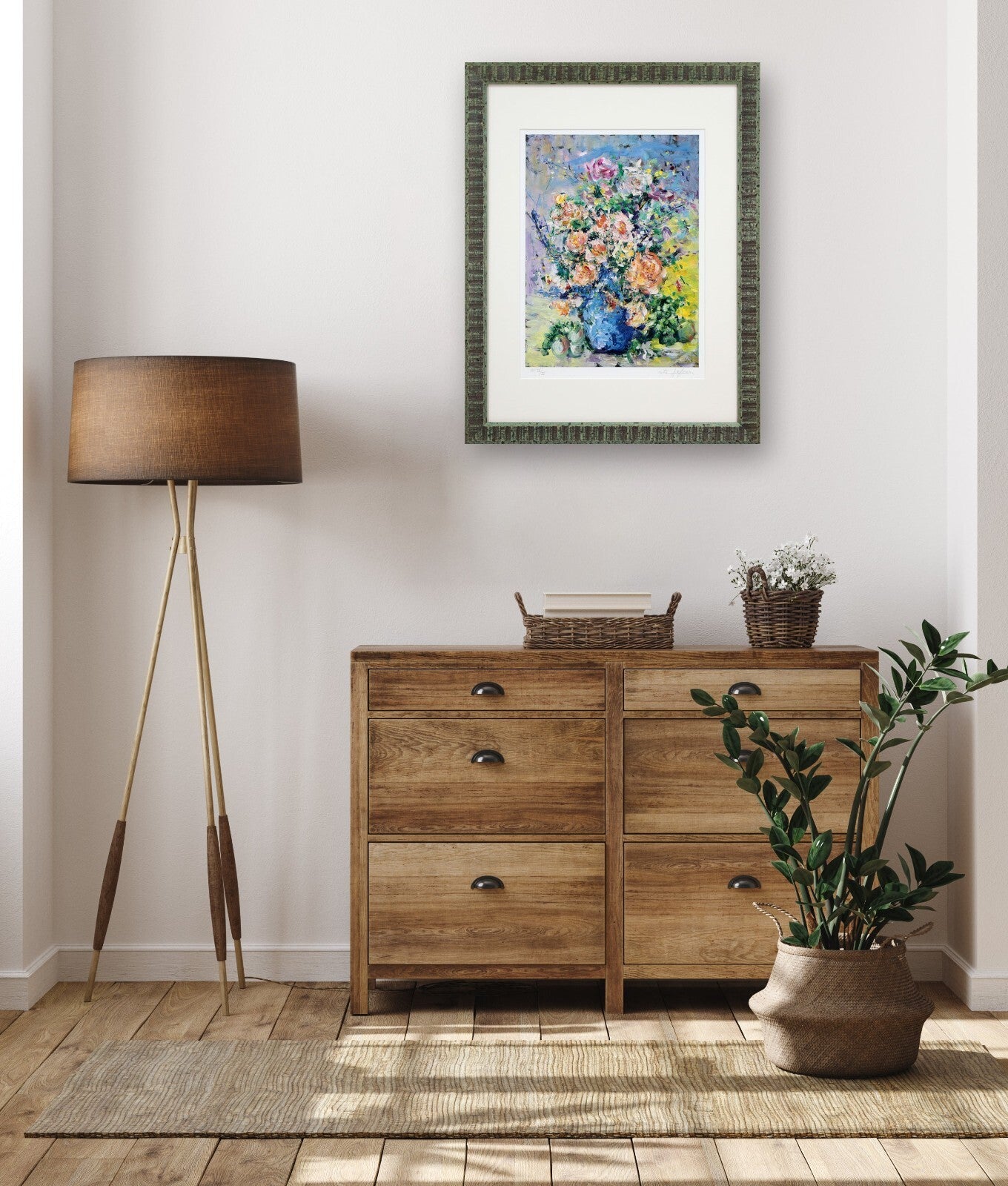 Rita Asfour Original Lithograph Pencil Signed Still Life Bouquet Of Flowers