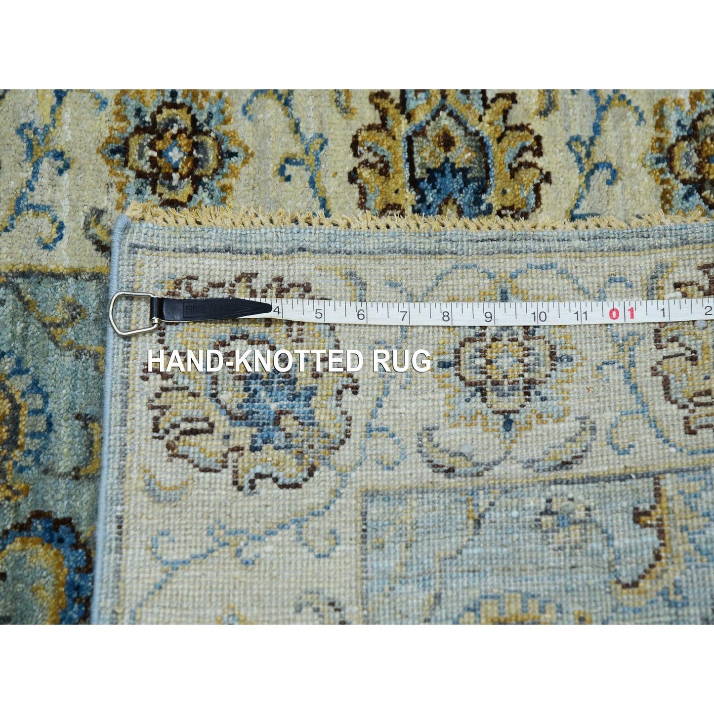 2'8"X29'9" Blue Hand Knotted Shiny Wool Shah Abbas Xl Runner Rug