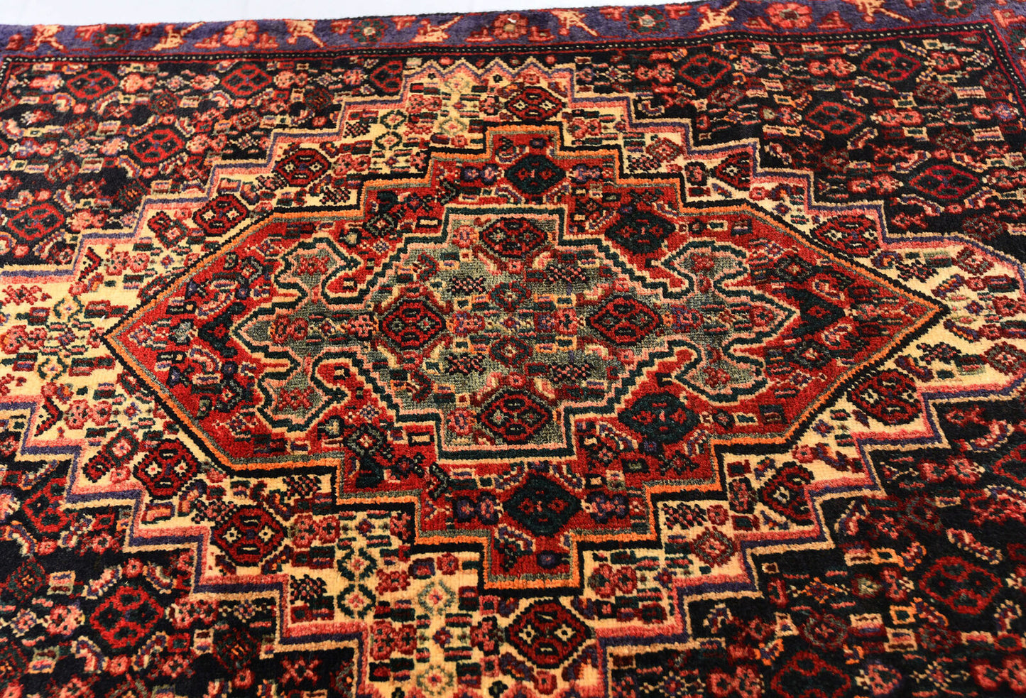 Handmade Farmho Boho Geometric Style Oriental Rug