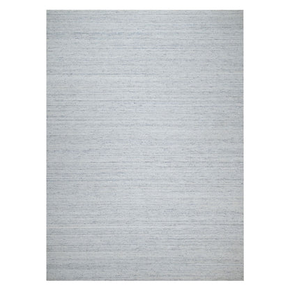 10'X13'10" Gray Modern Striae Design Tone On Tone Wool Hand Loomed Rug