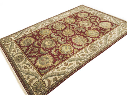 Hand-Knotted Thick Pile Floral Oriental Rug Agra
