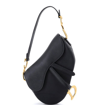 Christian Dior Saddle Handbag Leather Medium