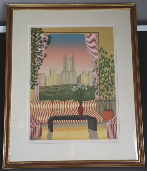 Fanch Ledan (France) - Skyscrapers Original Lithograph Signed Framed Limited 150