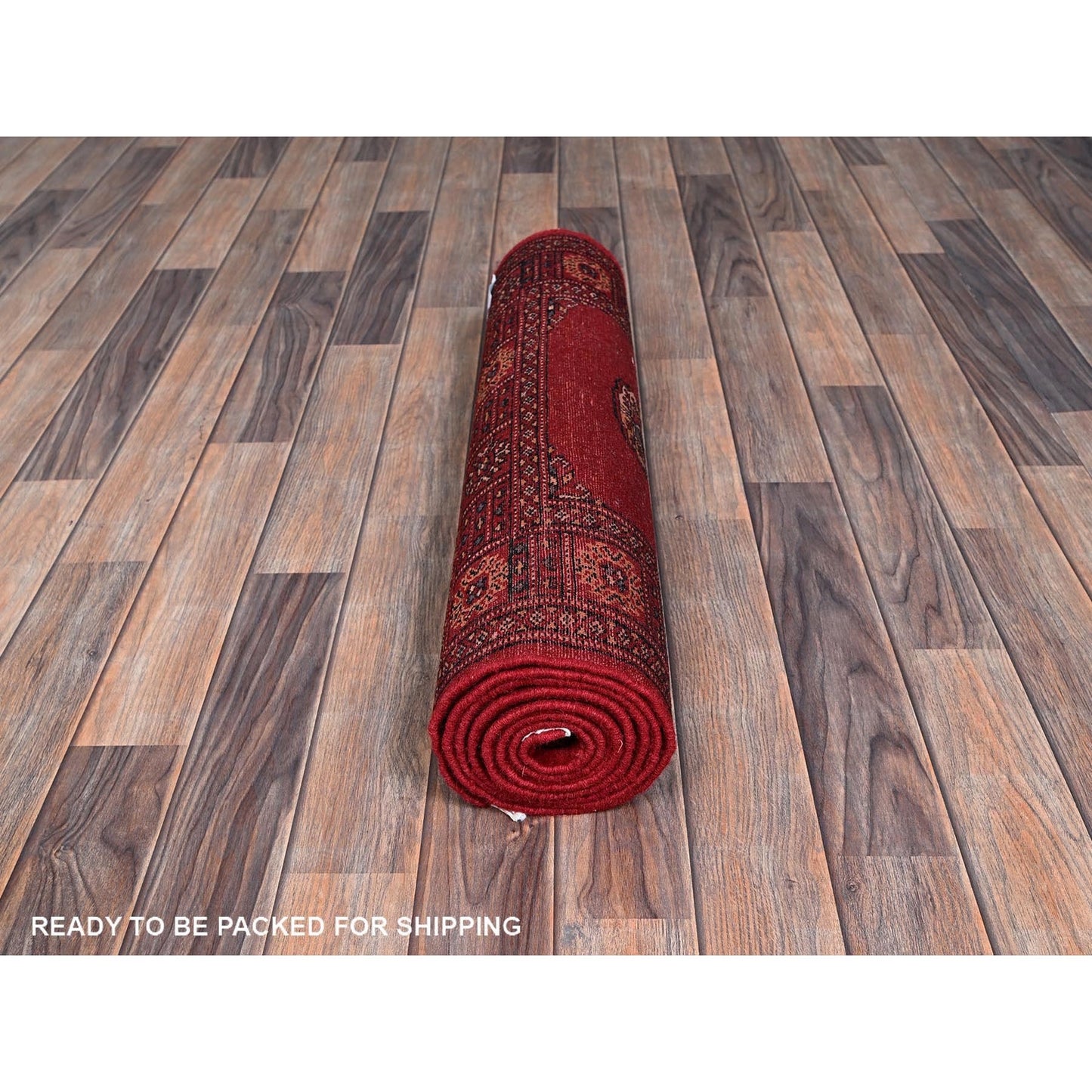 2'7"X7'10" Scarlet Red Princess Bokara Soft Wool Hand Knotted Runner Rug