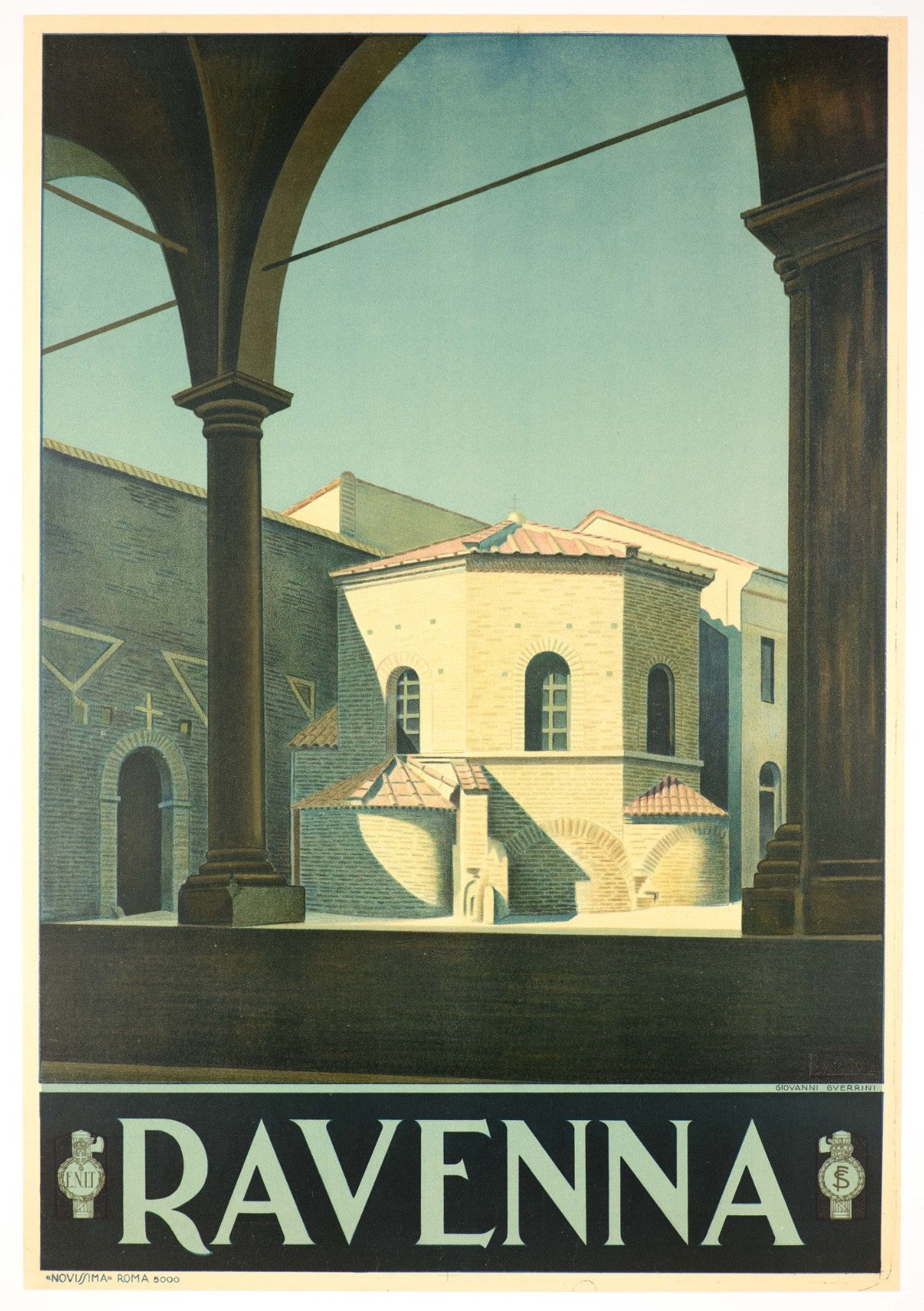 Italian Travel Poster Rare 1930 Enit Railways Ravenna