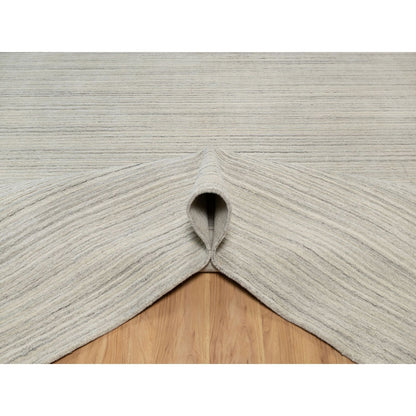 12'X14'9" Beige Plain Modern Design Hand Loomed Undyed Wool Oversized Rug