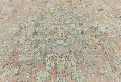 Distressed Semi-Antique Oriental Wool Rug 9X12 Ft