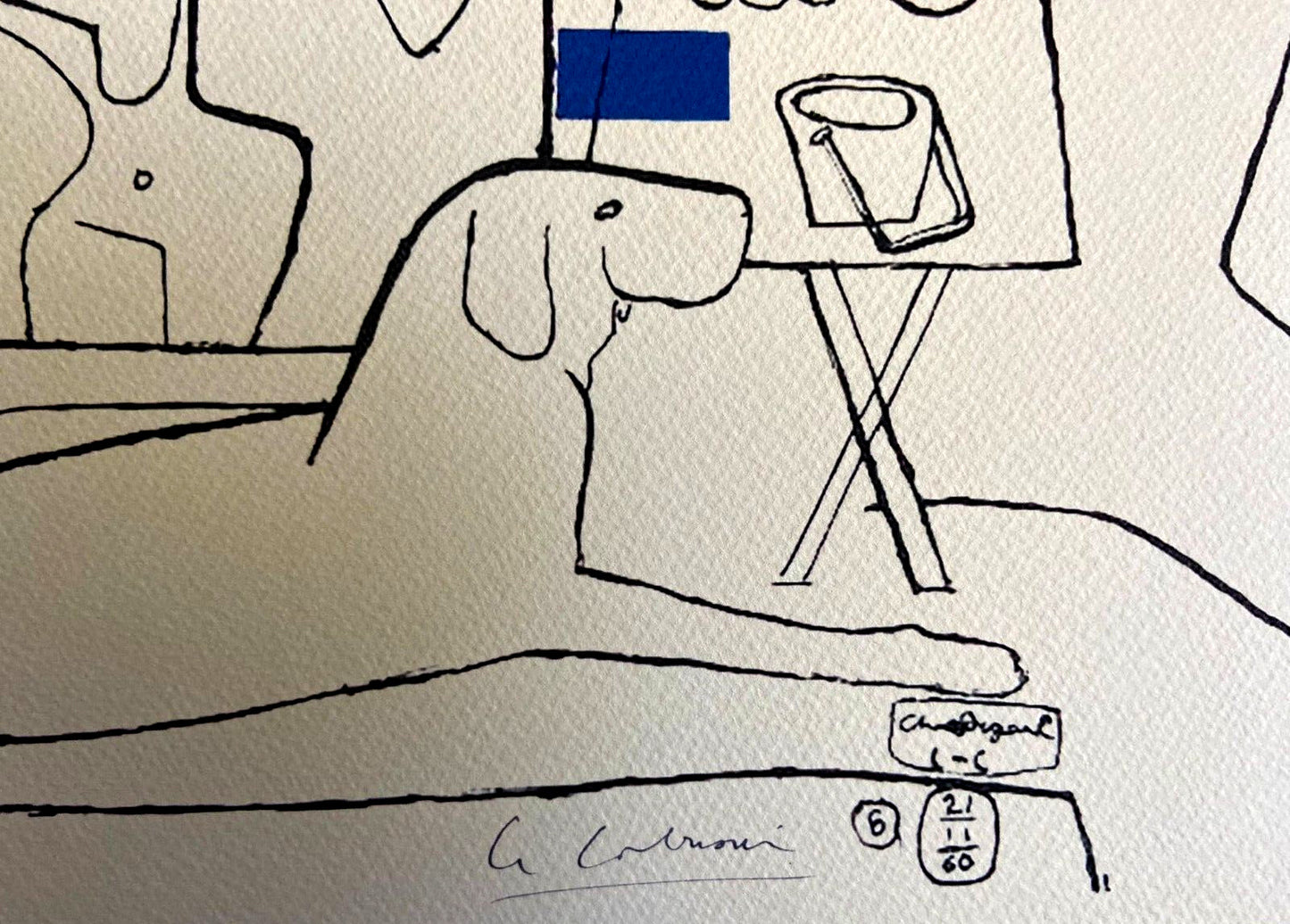 Le Corbusier Lithograph Coa Hand Numbered Signed Op Josef Albers