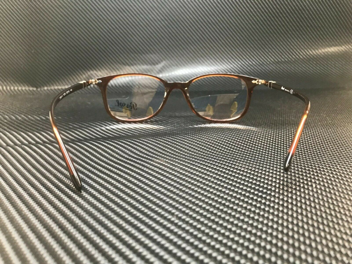 PERSOL PO3183V 1076 Transparent Brown Rectangle Square Men's 52 mm Eyeglasses