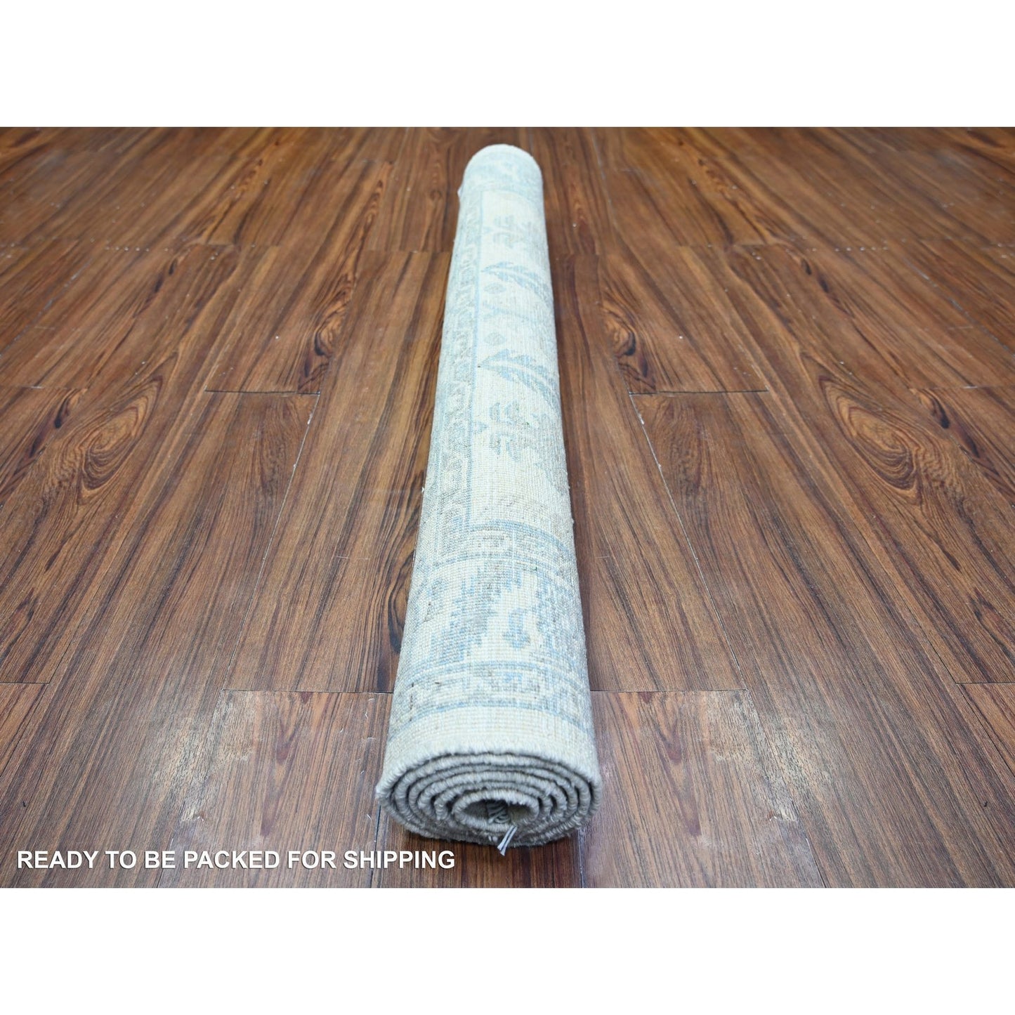 4'X5'9" Commercial White Finer Peshawar Wool Hand Knotted Oriental Rug