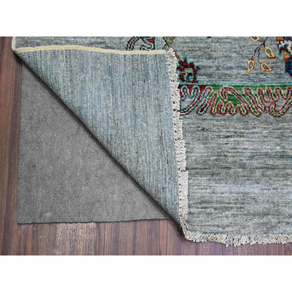 8'9"X12'1" Misty Gray Sultani With Tebraz Wool Hand Knotted Oriental Rug