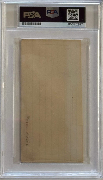 Roger Maris Auto Grade Gem Mint 10 Signed Index Card (Psa)