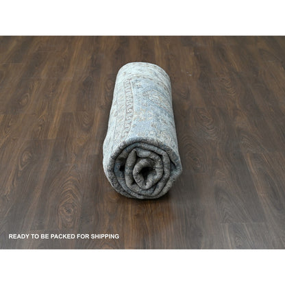8'X8' Gray And Ivory Karjihooz Design Wool Square Oriental Rug