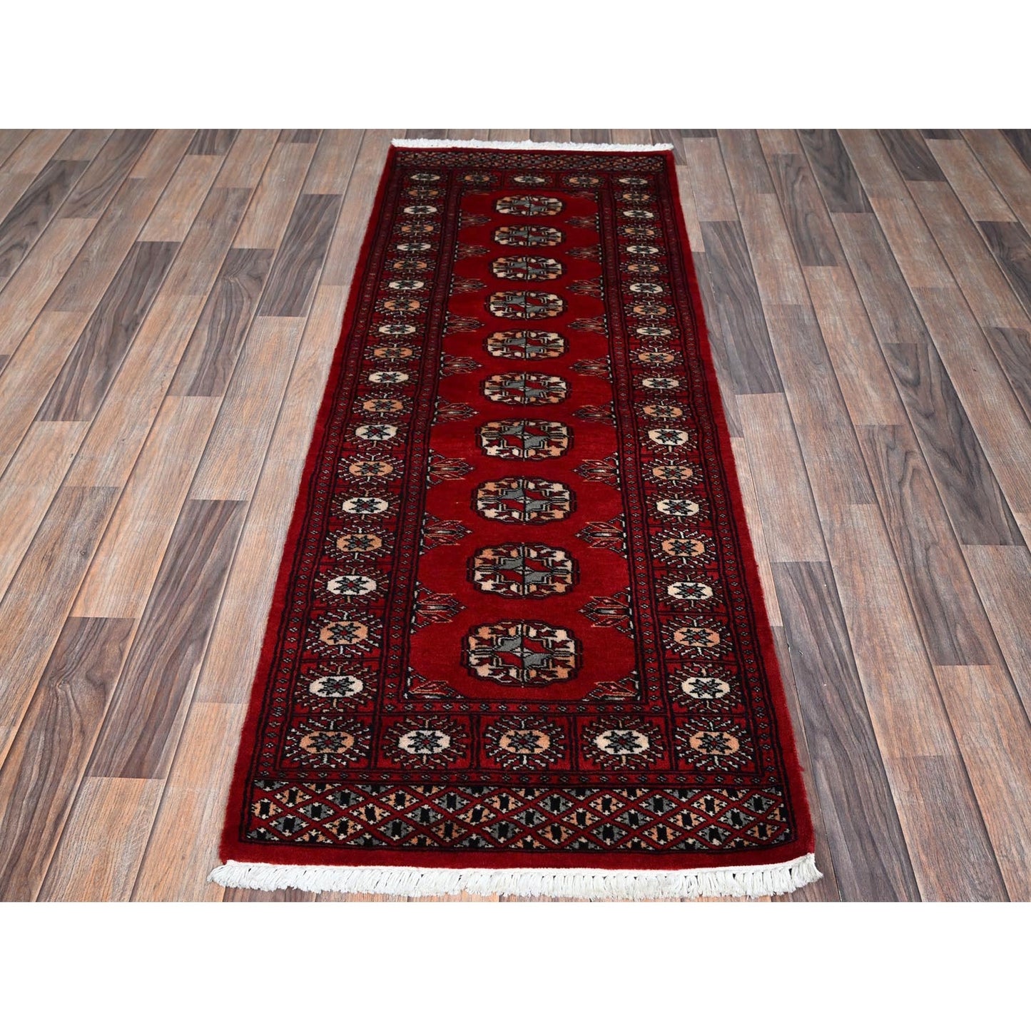 2'2"X5'10" Imperial Red Princess Bokara Soft Wool Hand Knotted Runner Rug