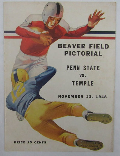 1948 Penn State Nittany Lions Vs. Temple Owls College Football Program 137597