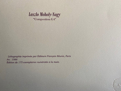 Laszlo Moholy-Nagy Lithograph Coa Signed Op Numbered By Hand 175Ex